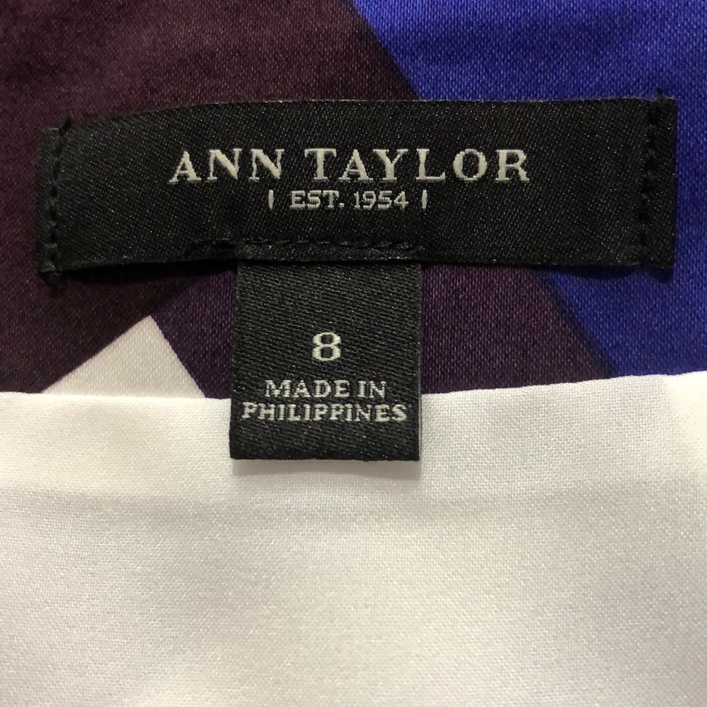 Ann Taylor purple and blue print skirt size 8 - Picture 7 of 8